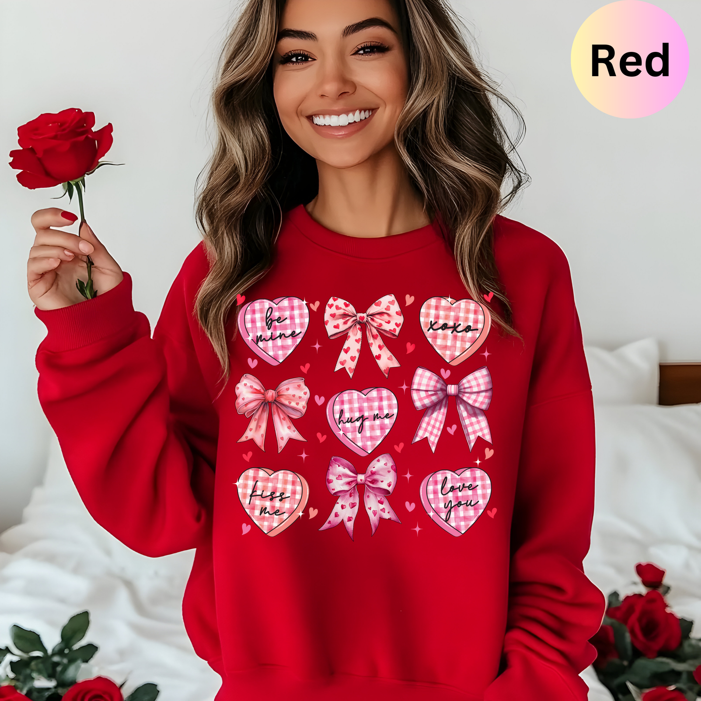 Coquette Valentines Bow Sweatshirt