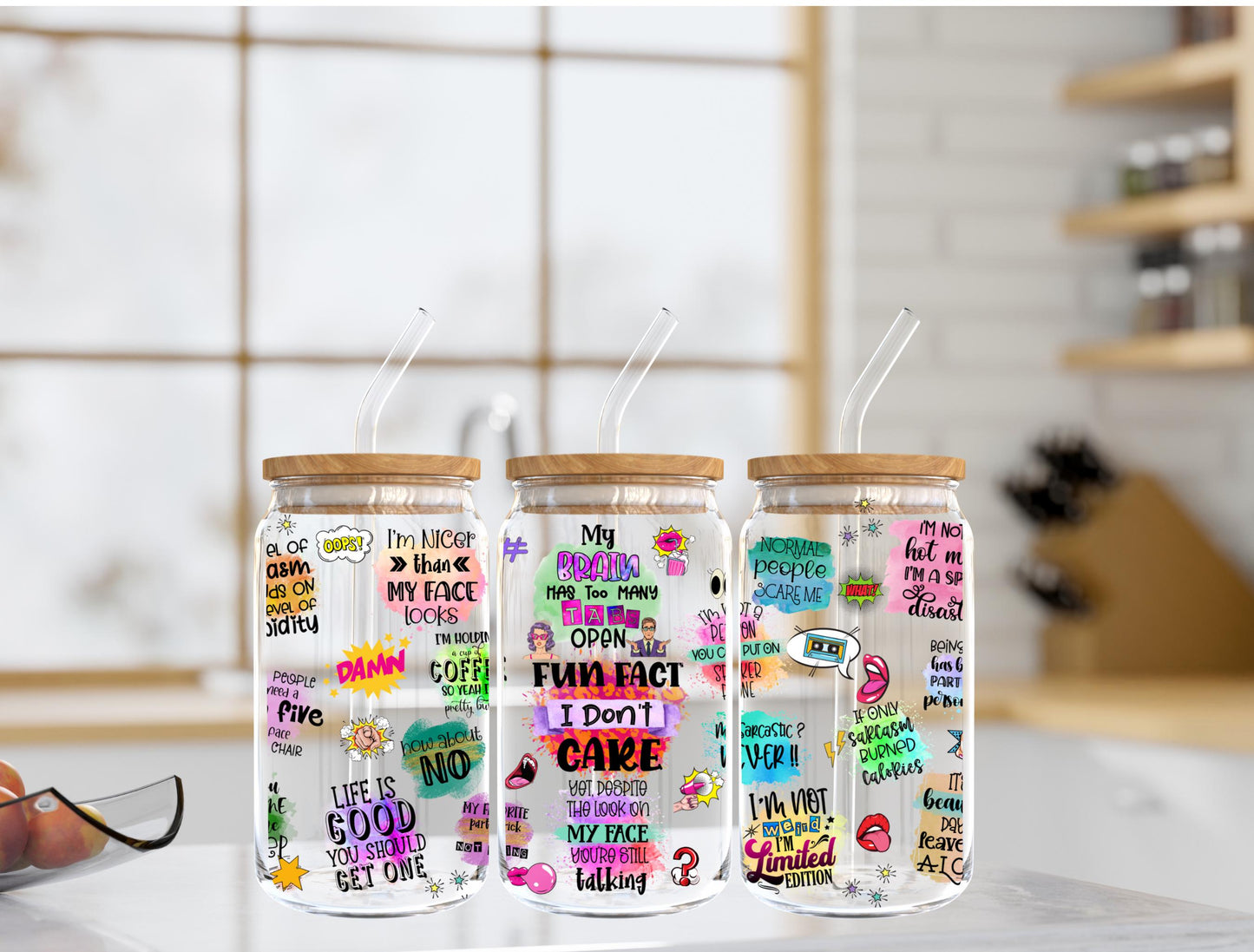 Sarcastic Quotes Libbey Glass Tumbler - 16oz Funny Sipper Cup