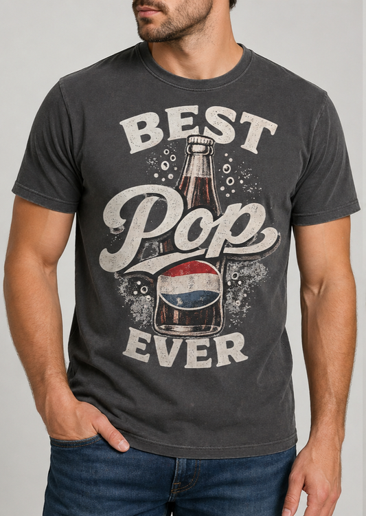 Best Pop Ever Vintage Soda Graphic Tee | Father’s Day Shirt | Gift for Dad | Retro Dad T-Shirt | Funny Dad Shirt