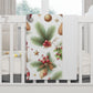 Christmas Baby Blanket: Teddy Bear Print, Holiday Nursery Decor (30x40)