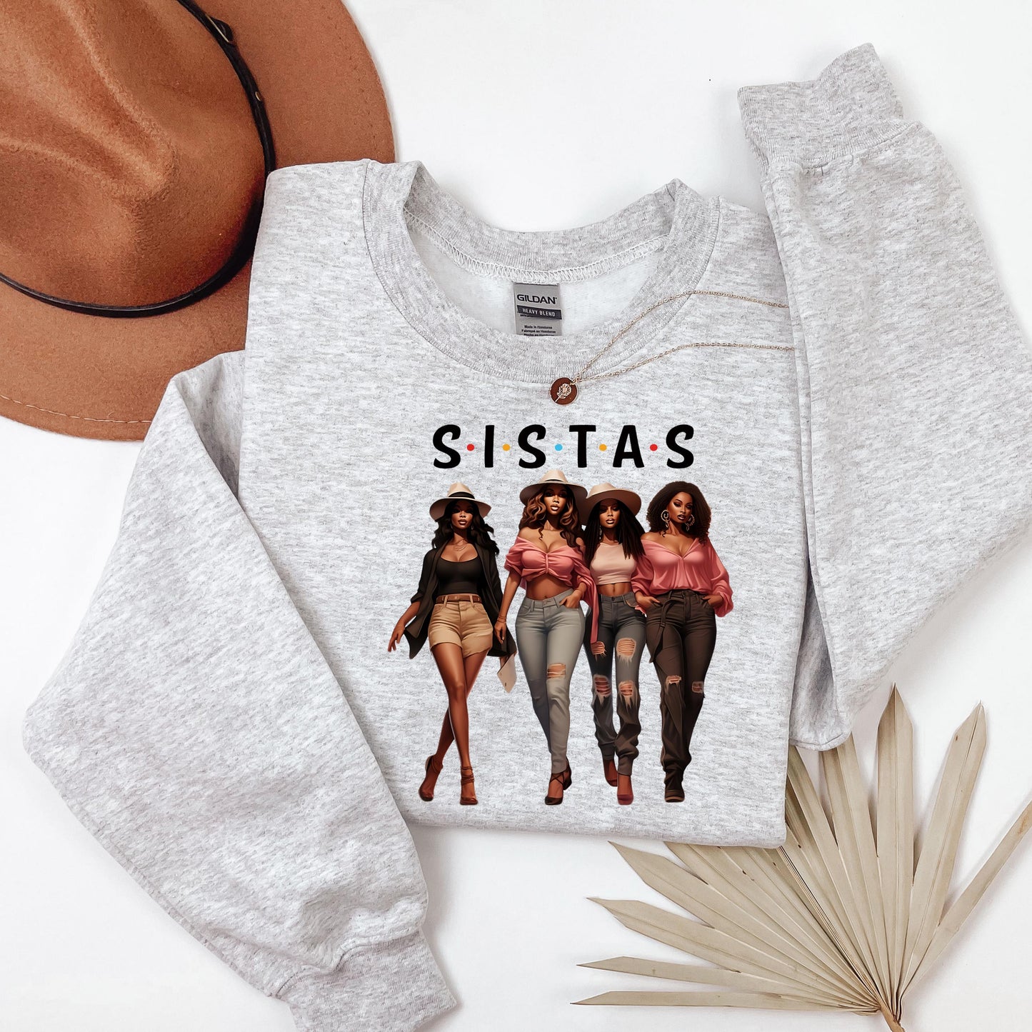 Sistas Crew Neckline Sweatshirts, Unisex Sweatshirt, Crewneck Jumper, African American Sisterhood Pullover, Black Girls Power Sweater,