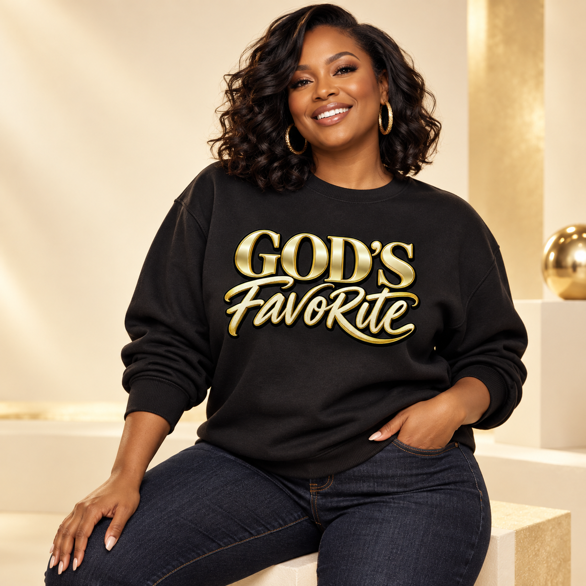 Christian Sweatshirt, Faith Sweatshirt, Christian Apparel, Faith Based Clothing, Christian Gifts for Women, Women’s Crewneck, God’s Favorite