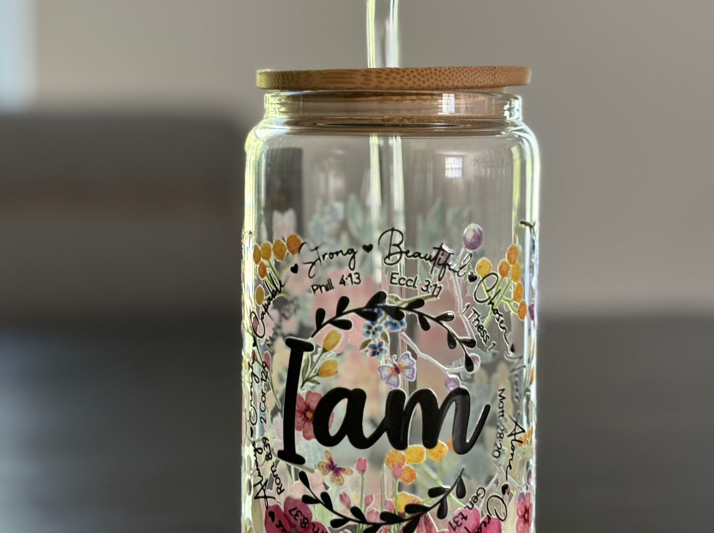 I AM Affirmation Glass Libby Tumbler 16oz