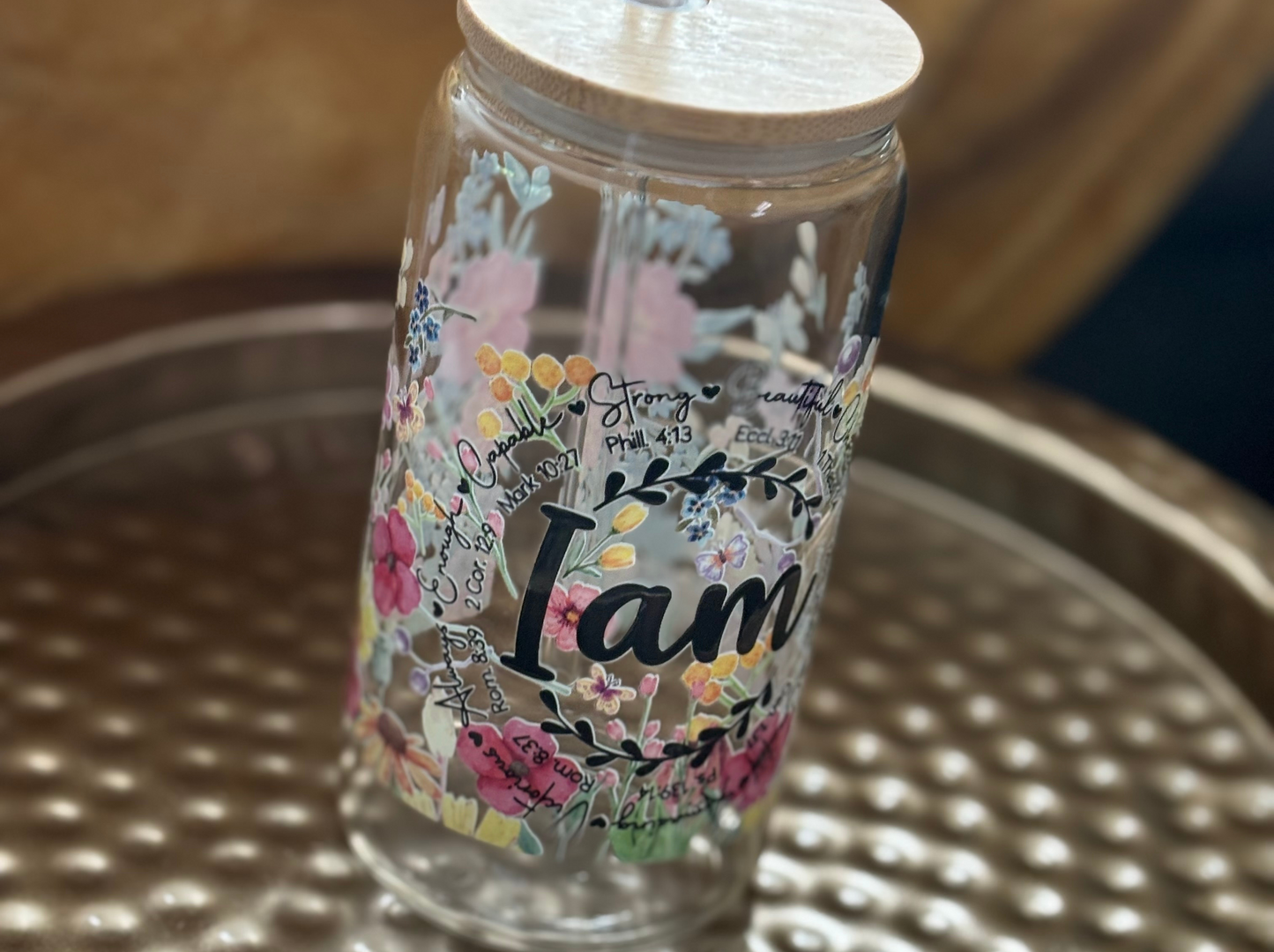 I AM Affirmation Glass Libby Tumbler 16oz