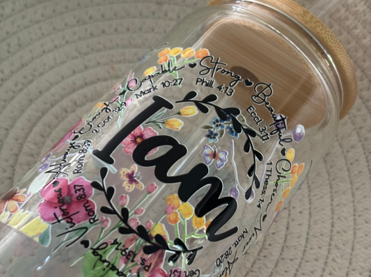 I AM Affirmation Glass Libby Tumbler 16oz