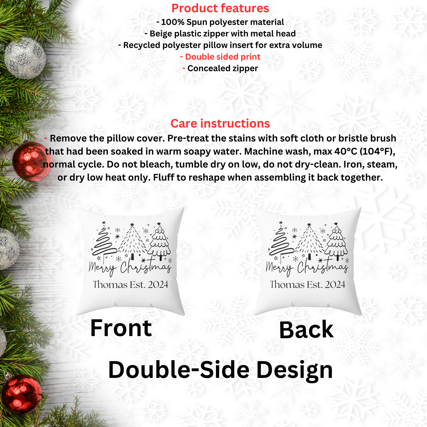 Christmas Tree Throw Pillow