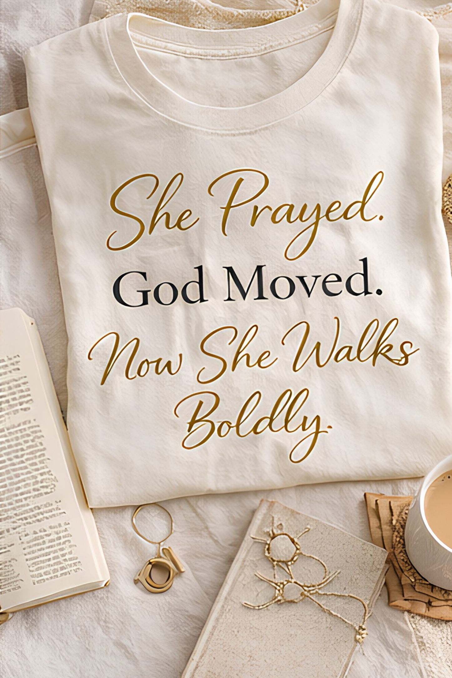 She Prayed. God Moved. Tee — Faith Over Fear Collection