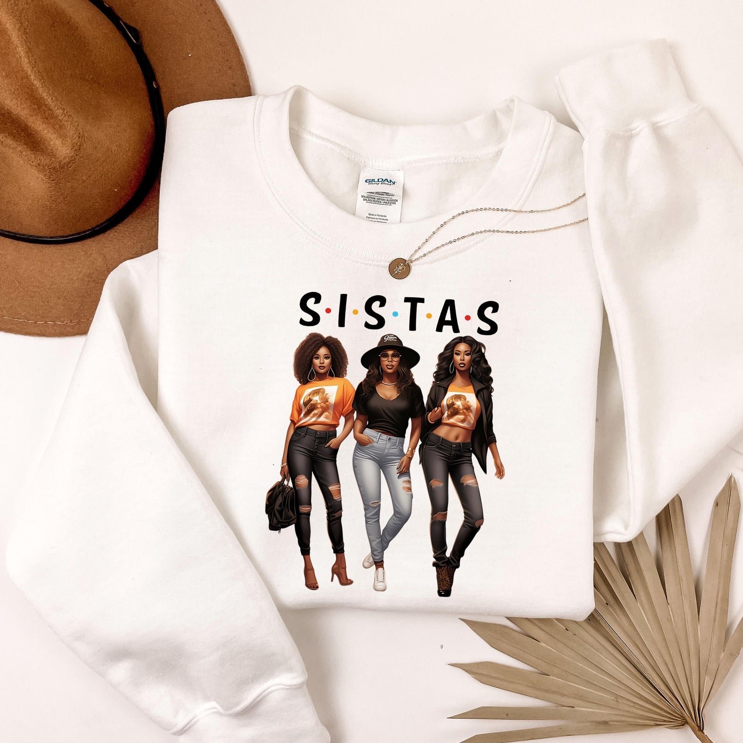 Sistas Crew Neckline Sweatshirts, Unisex Sweatshirt, Crewneck Jumper, African American Sisterhood Pullover, Black Girls Power Sweater,